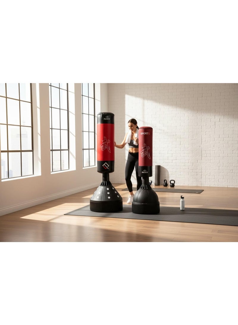 سبورت كيو كيس ملاكمة واقف بدون تعليق من سبورت كيو® – كيس تدريب للملاكمة والكيك بوكسينج ورد الفعل – قاعدة ثابتة قابلة للتعبئة – تمارين كارديو وقوة في المنزل للرجال والنساء - Image 2